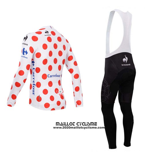 2014 Maillot Ciclismo Tour de France Blanc et Rouge  Manches Longues et Cuissard